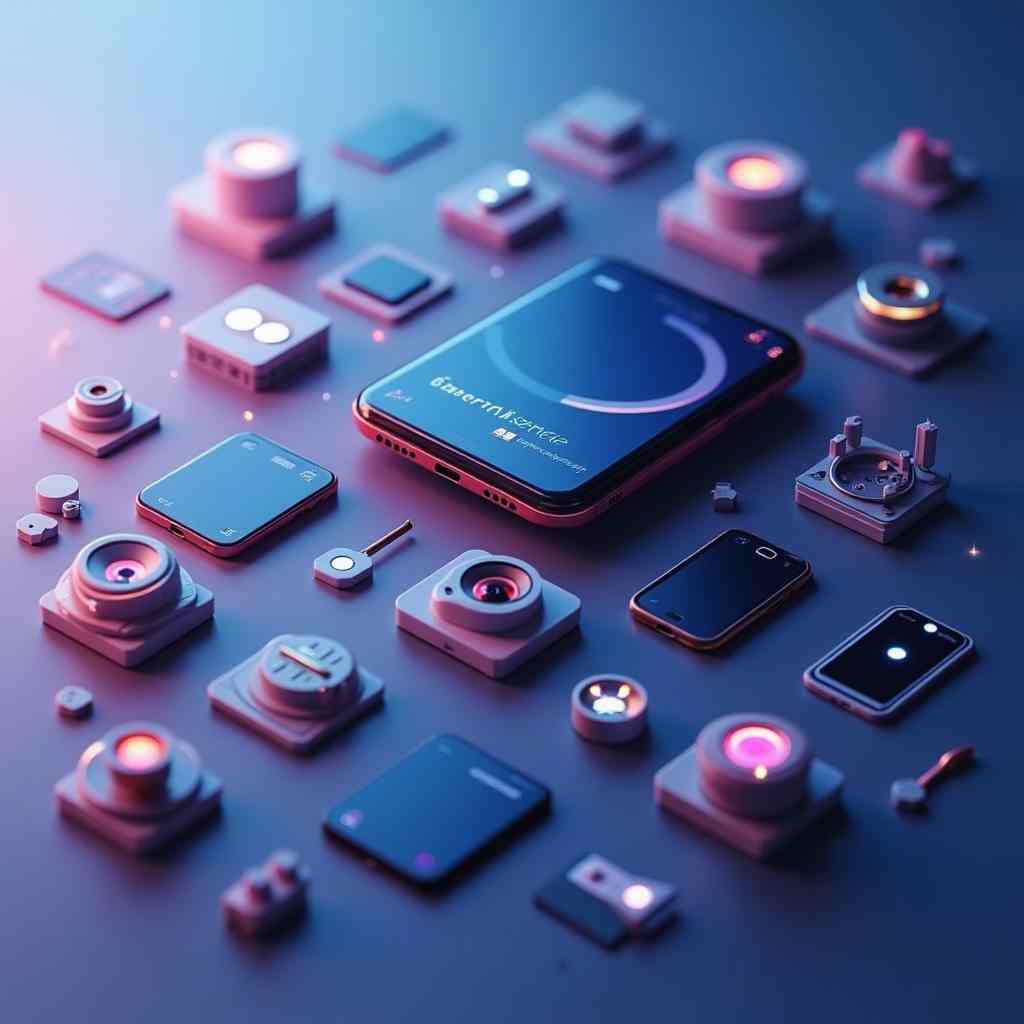 Cell phone camera interface design PSD material